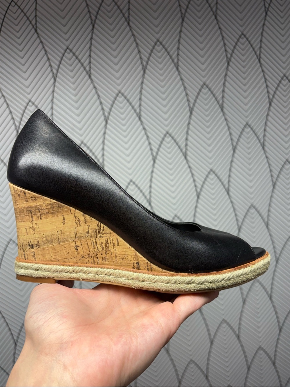 Cole Haan "Air Jocelyn" Open-Toe Cork Wedge Pumps